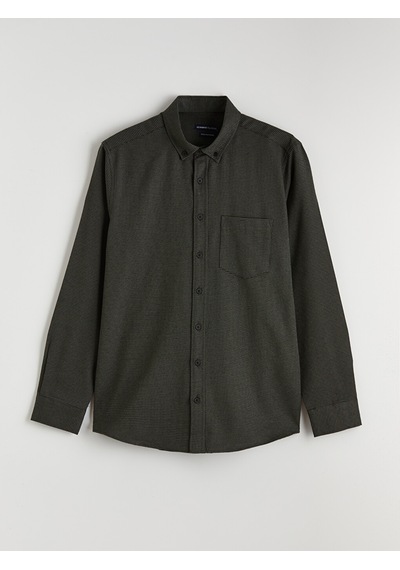 Lcwaıkıkı Classic Haki Regular Fit Desenli Erkek Gömlek