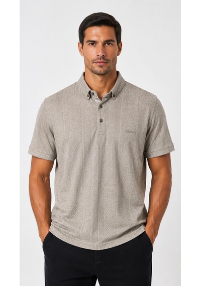 Classics Men Zamur Slim Fit Erkek Polo Yaka Kısa Kol Tişört 7708 Gri