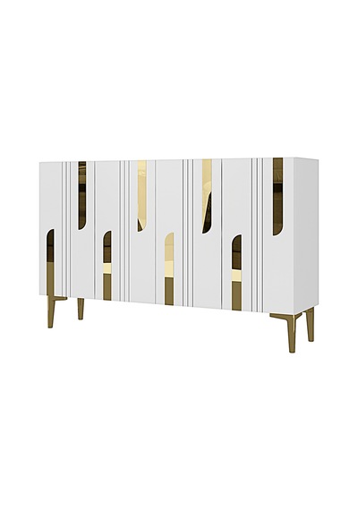Ka1231bg Nota Konsol Ve Tv Sehpası Beyaz -gold 120cm Beyaz-gold
