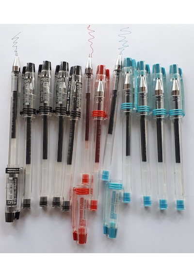 Tükenmez Jel Kalem 0.3 Mm Mavi 5 Kırmızı 2 Siyah 5 12 Adetl