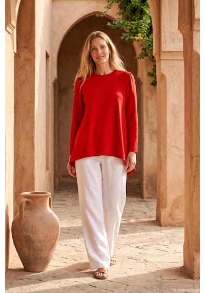 Nuss Basic Triko Rayon Tunik 902 Kırmızı