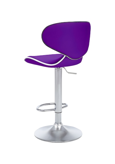 Bürocci Zen Bar Taburesi - Mor Modern Deri Metal Ataklı Yüksek Tezgah Sandalyesi - 9549s0515 Mor