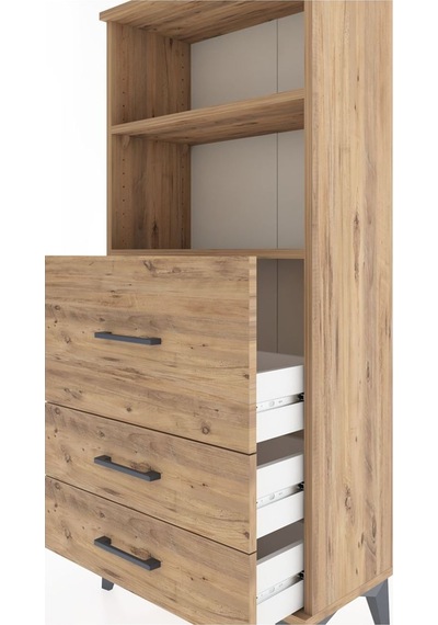 Hyperion Dolap 2 Raflı 3 Çekmeceli 60x44x134 Çam-çam Atlas Çam