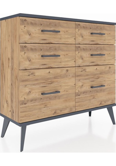 Arges Şifonyer 6 Çekmeceli 88x30x80 Çam-antrasit/çam Antrasit/çam Arges Şifonyer 6 Çekmeceli 88x30x80 Çam-antrasit/çam Antrasit/çam