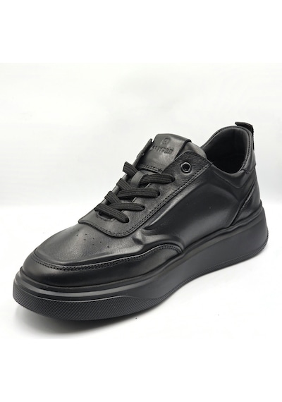 Greyder 64821 6k Siyah Hakiki Deri Erkek Casual Sneaker Ayakkabı