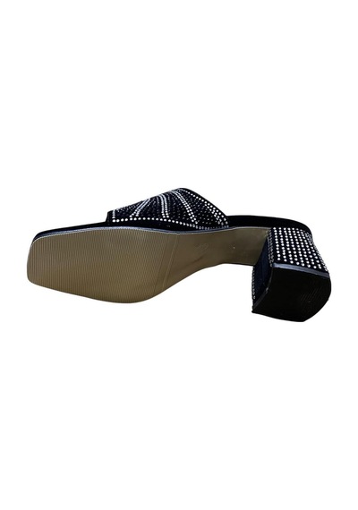 Miçe Shoes Kadın Kalın Topuklu Taşlı Terlik Siyah Taşlı - 873533717 Siyah Taşlı