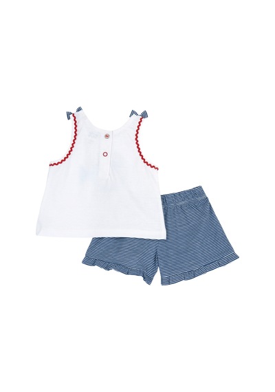 Chicco 2'lı Takım / Atlet+pantalon 09073895000000 000038 Whıte & Blue Beyaz - Mavi
