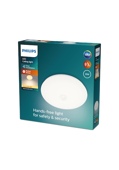 Philips Mauve Hareket Sensörlü Yuvarlak Tavan Lambası 16W 2700K Sarı Işık