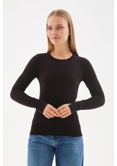 Fashion Friends Bisiklet Yaka Siyah Kadın Kazak 25k0023k1 Siyah