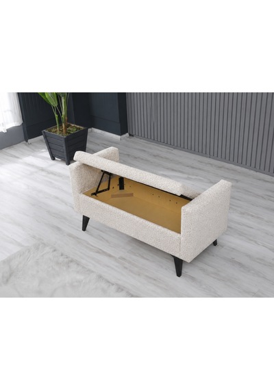 Toffet Bazalı Değiştirilebilir Kollu Süngerli Yüksek Plastik Ayaklı Puf - Bench5