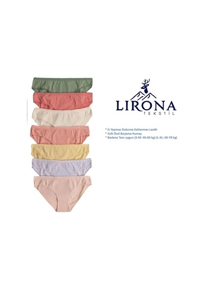 Lirona 7 - Pack Soft Cotton Premium Fabric Slip Briefs Özel Kumaş Esne Çok Renkli