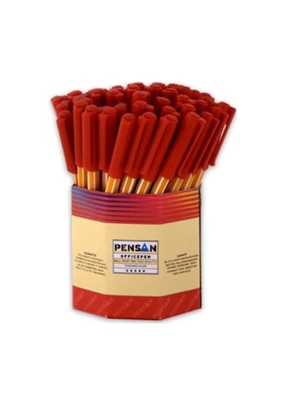 Pensan 1010 Kırmızı Tükenmez Kalem 60'Lı