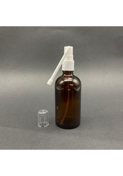 100ml Kahverengi Ağız Spreyli Şişe, 24 Adet, Oral Sprey, Ecza Şişesi, Boş Cam Şişe