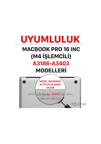 Novstrap Apple Uyumlu MacBook Pro 16 İnç M4/pro/max A3186 A3403 İle Ekran Koruyucu Parlak Nano Film