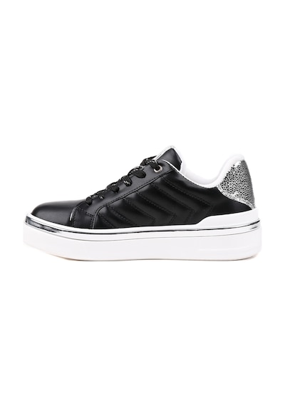 Stato Nova Kapitoneli Gümüş Detaylı Beyaz Kadın Sneaker Siyah