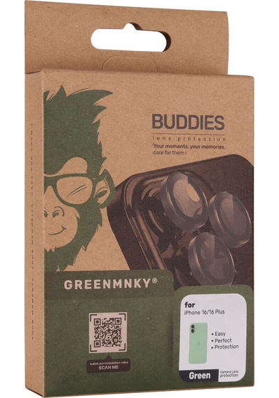 Buddıes Apple Uyumlu iPhone 16 / 16 Plus Kamera Lens Koruyucu Green Yeşil