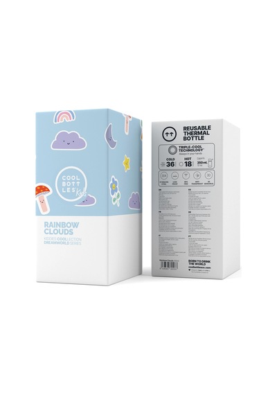 Cool Bottles The Kiddie Bottle Rainbow Clouds Pipetli Termos Suluk 350 Ml Çok Renkli