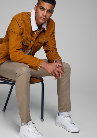 Jack & Jones Erkek Slim Fit Chino Pantolon - Marco Bowie 12150160 Beige Krem