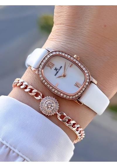 Daniel Klein Deri Kordon 30 Mt Suya Dayanıklı 2 Yıl Garantili Kadın Kol Saati+bileklik Bfg13943.5 Rose Gold