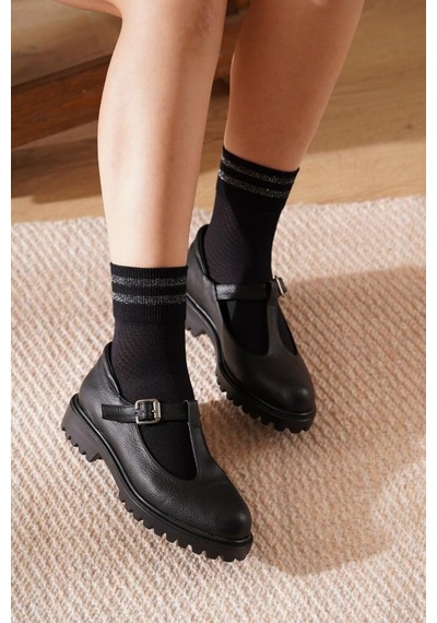 Kadın Loafer Deri Toka Detaylı Ayakkabı Merry 001