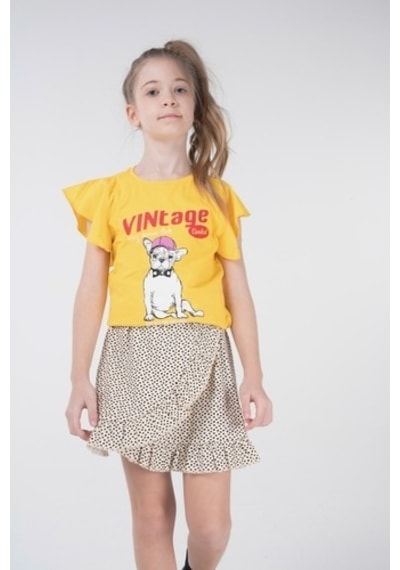 Brz Kids Kız Çocuk Kısa Kollu T-Shirt Sarı (534371635) Sarı