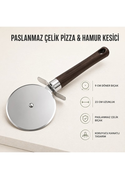 Paslanmaz Çelik Pizza & Hamur Kesici Çok Renkli