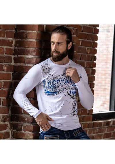 Cipo & Baxx Erkek Bisiklet Yaka Uzun Kollu Baskılı Sweatshirt Cl510 Beyaz