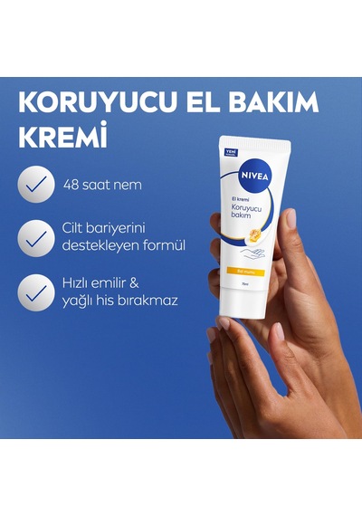 Nıvea El Kremi Koruyucu Bakım, 75 Ml, Bal Mumu Ve Gül Kokusu Diğer