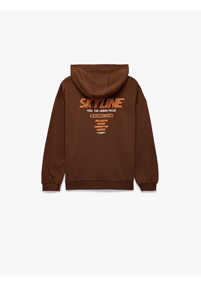 Koton Uzun Kollu Üç İplik Kapşonlu Baskılı Kanguru Cep Detaylı Sweatshirt Kahverengi 7wkb10473tk Kahve Koton Uzun Kollu Üç İplik Kapşonlu Baskılı Kanguru Cep Detaylı Sweatshirt Kahverengi 7wkb10473tk Kahve