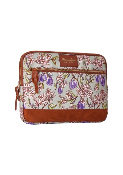 Bloominbag Plums İn Bloom İpad Uyumlu / Tablet Kılıf Tablet Kılıfı Mor - Açık Yeşil