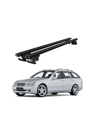 Venüs Mercedes-benz C Series S203 2000-2007 Uyumlu Siyah Ara Atkı Port Bagaj Tavan Barı