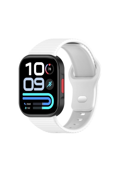 Redmi Watch 6 Silikon Kordon Tırtıklı Suya Dayanıklı Tasarım Beyaz