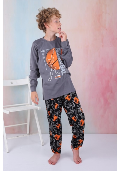 Yeni Sezon Erkek Çocuk Gez Garson Basketball Uzun Kollu Pamuk İnterlok Pijama Takımı 5154-füme Füme Yeni Sezon Erkek Çocuk Gez Garson Basketball Uzun Kollu Pamuk İnterlok Pijama Takımı 5154-füme Füme