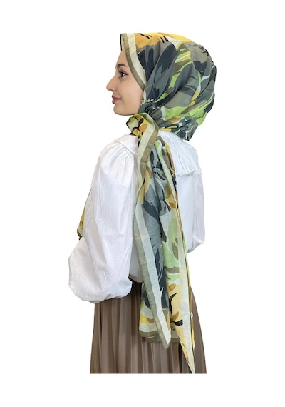 E1352 Cardion Pamuk İpek Şal Mint Yeşil