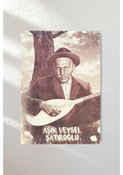 "aşık Veysel" Ahşap Poster Üçlü Set 20 15 Cm - 593174806