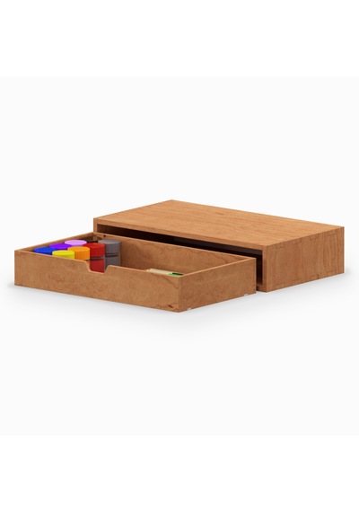 Desna Tek Katlı Tek Çekmeceli Dolap - Kiraz 34 Cm Uzunluk X 19 Cm Derinlik X 7.2 Cm Woodsaka Doğal Ahşap