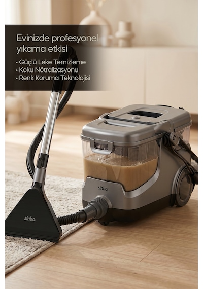 Scc-7609 Gri Koltuk, Halı Yıkama Ve Leke Çıkartma Makinesi 18kpa