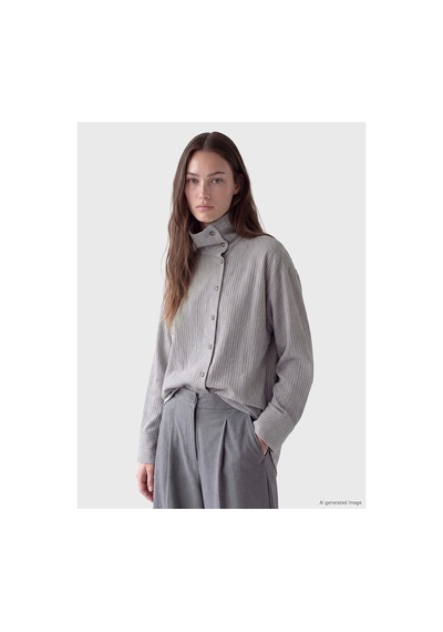 LC Waikiki Alıta Cıty Farkıyla Lcw Modest Gri Asimetrik Dik Yaka Çizgili Kadın Gömlek Gri - 931522880 Gri LC Waikiki Alıta Cıty Farkıyla Lcw Modest Gri Asimetrik Dik Yaka Çizgili Kadın Gömlek Gri - 931522880 Gri