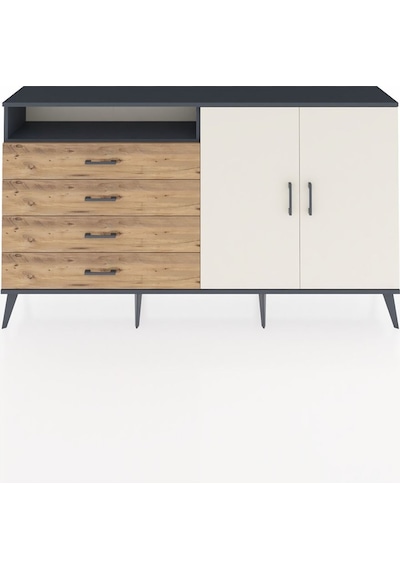 Arges Konsol 3 Raflı 4 Çekmeceli 2 Kapaklı 176x30x99 Antrasit-ayt Antrasit-aytaşı/çam Arges Konsol 3 Raflı 4 Çekmeceli 2 Kapaklı 176x30x99 Antrasit-ayt Antrasit-aytaşı/çam