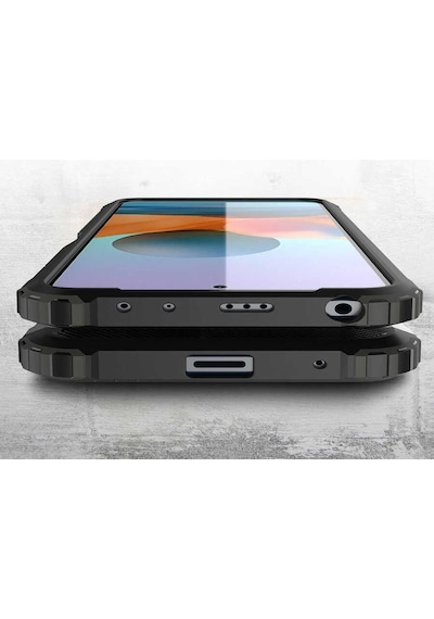 Noktaks - Xiaomi Uyumlu Xiaomi Redmi Note 10 Pro - Kılıf Çift Katman Zırh Tank Crash Military Kapak - Rose Gold