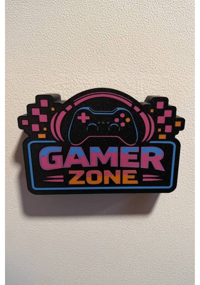 Gamer Zone / Oyuncu Bölgesi Tasarımlı Dekoratif Aydınlatma 23x16cm 603-1