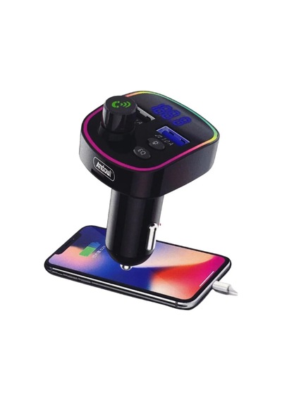 Andowl Q-c57 Bluetooth Araç Fm Transmitter - Çift Usb Araç Şarj Cihazı Ve Handsfree Mp3 Çalar Rainbow Led