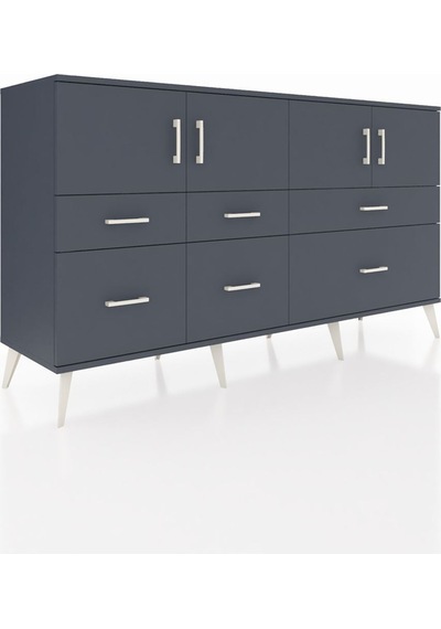Hyperion Konsol 4 Raflı 6 Çekmeceli 4 Kapaklı 176x44x99 Antrasit-antrasit Antrasit - Antrasit Hyperion Konsol 4 Raflı 6 Çekmeceli 4 Kapaklı 176x44x99 Antrasit-antrasit Antrasit - Antrasit