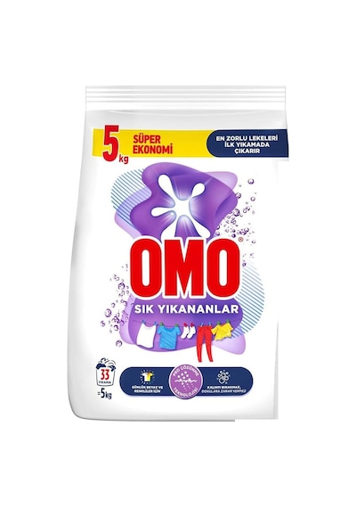 Omo Sık Yıkanlar 5 Kg Çamaşır Deterjanı 2 Li 2'li Set
