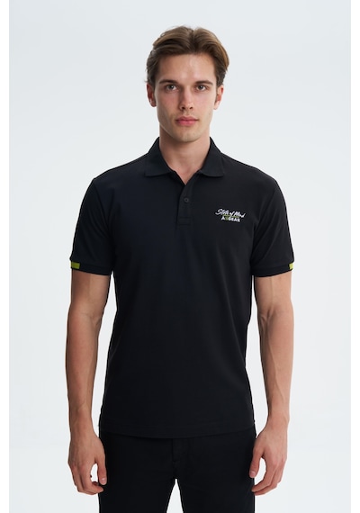 AR-MA Arma Erkek Likralı Pike Polo Yaka Tişört Y27374307701 Siyah