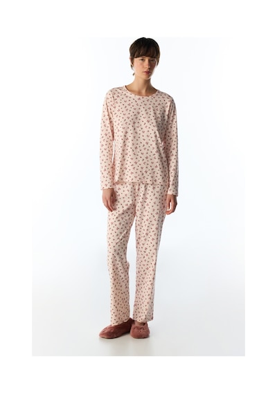 Penti Açık Pembe Petal Çiçekli Uzun Kollu Pantolon Pijama Takımı Soft Pınk