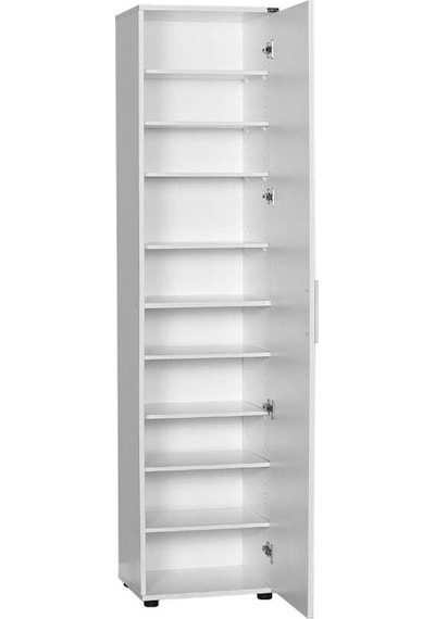 Porto 10 Raflı Tek Kapaklı Aynalı Ayakkabılık Mat Beyaz 45x187x36 Cm Gxyxd