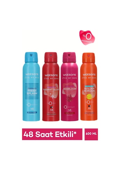Watsons 4 Lü Deodorant Seti Seabloom, Golden Horizon, Radiant Glow, Fresh Splash 150 Ml