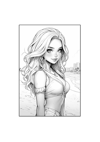 Gençler İçin Anime Boyama Kitabı 64 Tam Sayfa Boyama