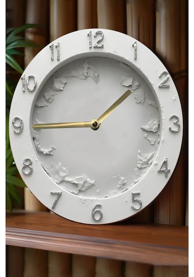 Purecraft Buzlu Doku Tasarımlı Modern Mdf Duvar Saati Sdw264 Renkli